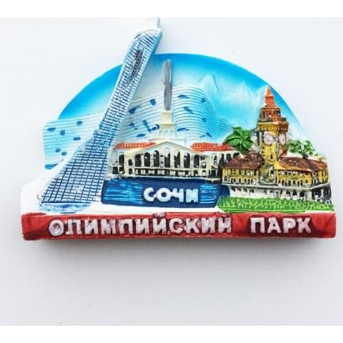 Sochi, Russia, landmark building, tourism commemorative handmade painted decorative crafts, magnetic refrigerator magnet