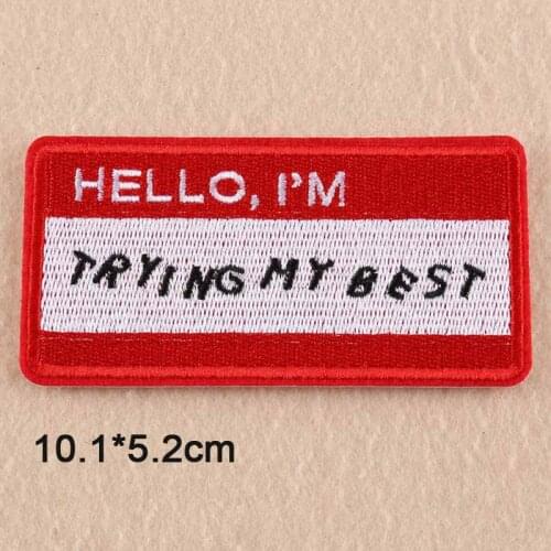Hello Letters Punk Iron On Patch Clothes Patch For Clothing Women Embroidered Patch Clothes Stickers