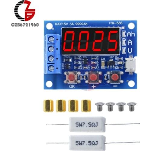 1.2V 12V 18650 Lithium Battery Capacity Tester Li-ion Lipo Lead Acid Battery Charge Discharge Monitor Voltmeter + Resistence