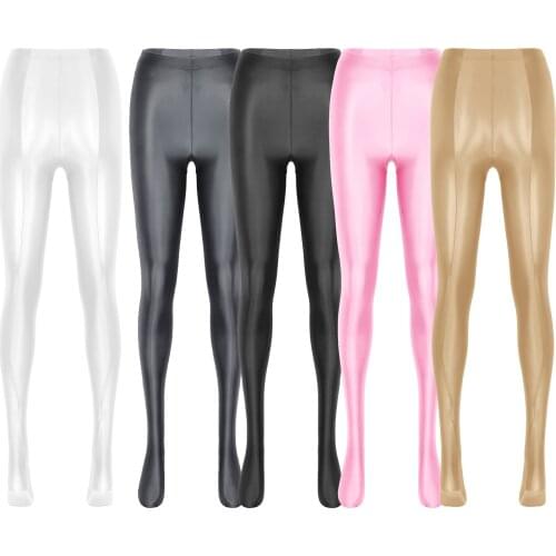 Alvivi Womens Glossy Pantyhose Shiny High Waist Tights Open Crotch Elastic Tights Stockings Leggings Pants Sports Pantyhose
