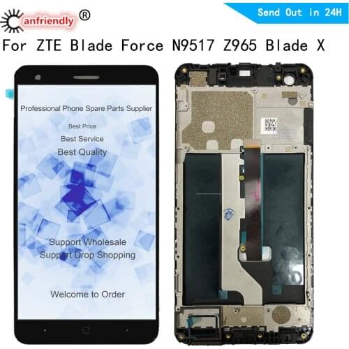 For ZTE Blade X Z965 LCD Display+Touch Screen Digitizer with frame Assembly Phone Panel Glass Parts For ZTE X Z965 display lcds