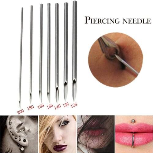 100pcs/set Body Piercing Needles Cartilage Piercing Catheter Needles For Lip Tongue Ear Nose Piercing Supply Professional Use