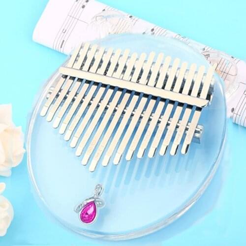 17 Keys Transparent Acrylic Kalimba Thumb Piano Tune Hammer Instrument With All Kits Clear Finger Piano For Beginners Adult Kids