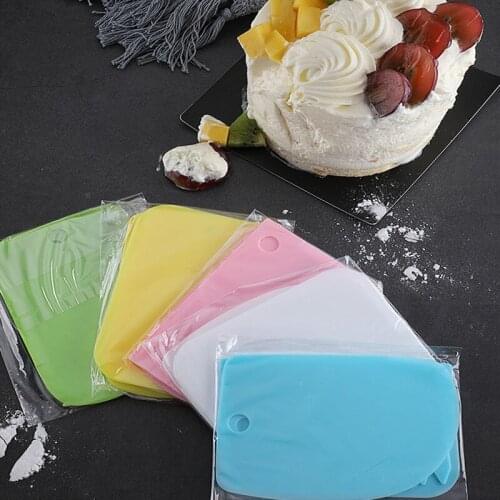 3Pcs/Set Plastic Cake Scraper Set Multifunction Blade Fondant Cake Decoration Tool Pastry Cream Butter Spatula