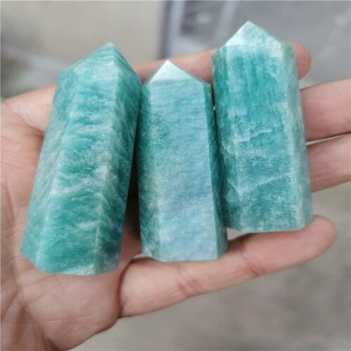 3 pcs natural amazonite tower crystal healing energy gemstones