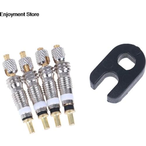 4pcs Silver Detachable Valve Core Replacement for Bicycle MTB/Road Bike Valve Core French Air Pump Valve