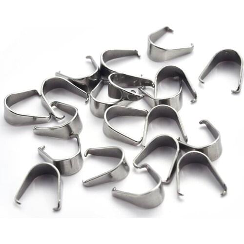 50pcs/Lot Stainless Steel Clasps Bails Charm Melon Seeds Buckle Necklace Bracelet Connectors DIY Jewelry Making Findings