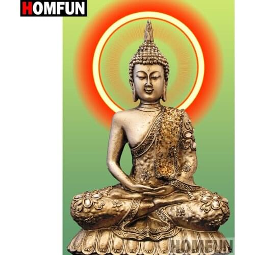 HOMFUN Full Square/Round Drill 5D DIY Diamond Painting "Religious Buddha" Embroidery Cross Stitch 3D Home Decor A10558