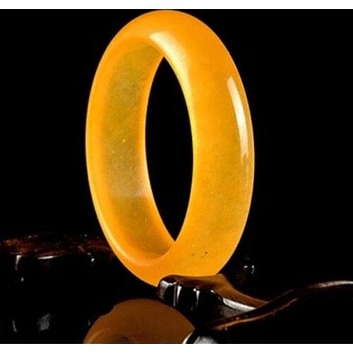 Genuine Natural Yellow Jade Bangle Bracelet Charm Jewellery Fashion Accessories Hand-Carved Lucky Amulet Gifts for Women Her Men