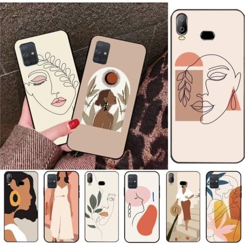 Minimalist art abstract fashion vintage girl Phone Case For Samsung Galaxy A21S A11 A31 A81 A10 A20E A30 A40 A50 A70 A80 A71 A51