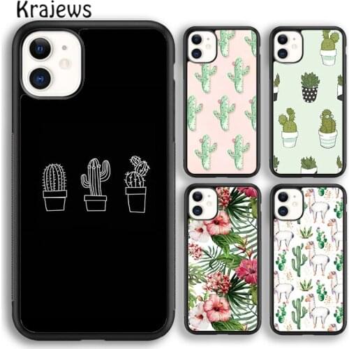 Krajews Cactus Plants Succulents Phone Case Cover For iPhone 5 6s 7 8 plus X XR XS 11 12 pro max Samsung Galaxy S8 S9 S10 Plus
