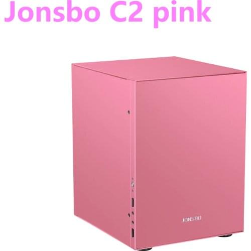 Jonsbo C2 Pink Aluminum Mini ITX MATX Computer Case USB3.0 Game Small Chassis C2S Black HTPC ITX Support 3.5'' HDD USB3.0