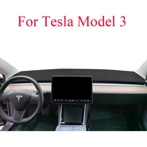 Customize For Tesla Model 3 Dashboard Console Cover PU Leather Suede Protector Sunshield Pad