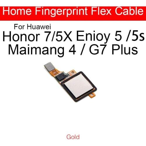 Home Button For Huawei Honor 7 5X MaiMang 4 G7 Plus Fingerprint Return Touch Button Flex Cable Ribbon Repair Repacement Parts
