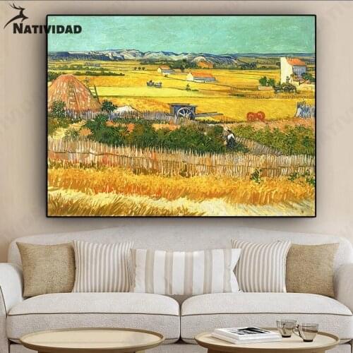 Van Gogh Rice Field Canvas Painting Wall Decor Poster World Famous Oil Painting Print Poster Living Room Bedroom Home Decoration