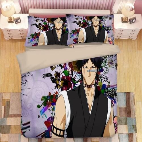 Anime Bleach Duvet Cover Set Comforter Bedding Sets Luxury Manga Bed Sed 3pc Set with 1 Duvet Cover and 2 Pillowcases Gift