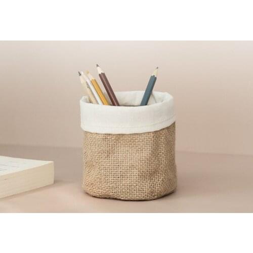 Cosmetic Storage Bag Flower Pot Coats Kraft Paper 1Pcs Foldable Home Decoration Multi Purpose Nordic Style for Office Desktop