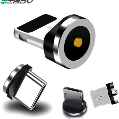 Round Magnetic Plug Micro USB C / Type C / 8 Pin For iPhone Adapter USB Magnet Charger Plug Fast Charging (Only Magnetic Plug)