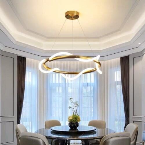 Nordic Restaurant Chandelier Modern Minimalist Atmosphere Living Room Lamp Creative Personality Art Light Luxury Designer Round