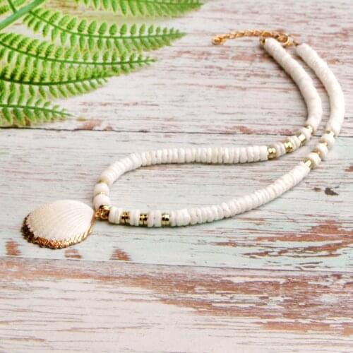 Meetvii Natural Shell Cowrie Necklace for Women Fashion Statement Trendy Chic Shell Conch Pendant Necklace Femme Dropshipping