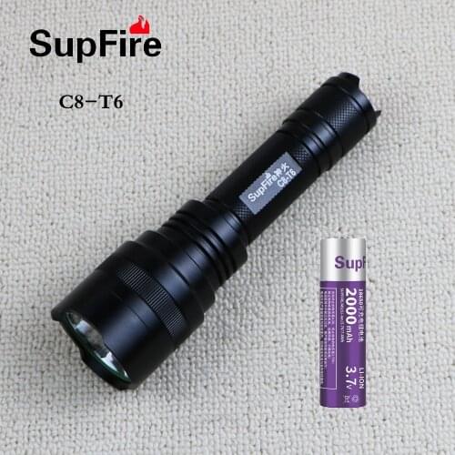 Supfire C8-T6 10W Mini Flashlight SST40 Wick LED Hand Light 2000lm Camping Fishing Light Powerful Work Light