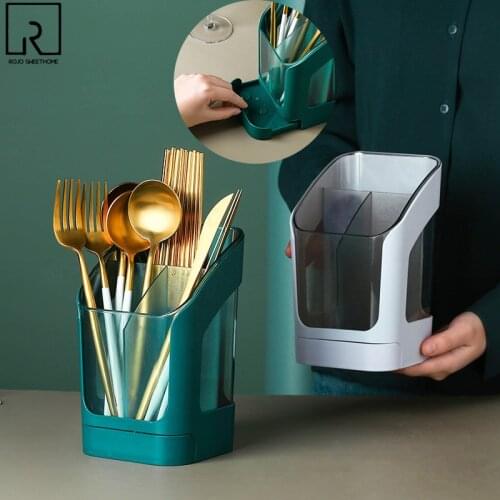 Multifunctional Kitchen Fork Spoon Stand Knife Block Tableware Shelf Cutlery Drainer Chopsticks Rack Storage Kitchen Organizer