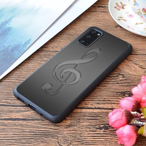 For Samsung Galaxy Treble Clef Music Note Dark Print Soft Matt Phone Case