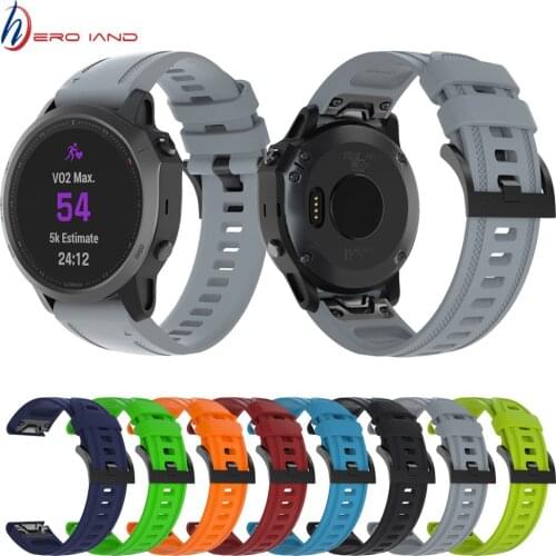 20mm Width Soft Silicone Quick Release Watchband for Garmin Fenix 6S Bands Easy Fit Wristband for Garmin Fenix 6S Pro/6S Sapphir