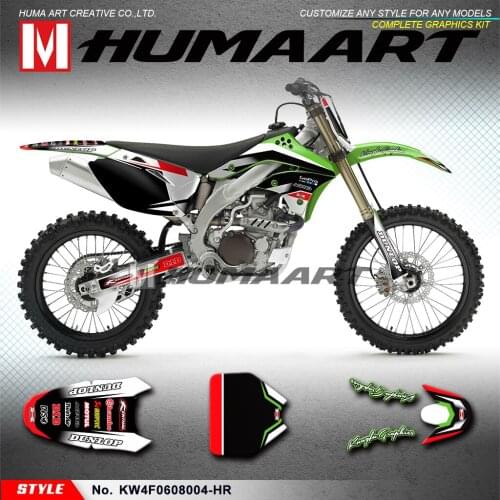 HUMAART MX Decals Off-road Motorcycle Stickers Backgrounds for KX250F KX450F KXF 250 450 2006 2007 2008