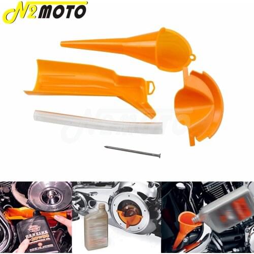 Orange Plastic Car Motorcycle Primary Case Oil Fill Funnel Tool For Harley Sportster 883 1200 XL XR Softail Dyna Touring Trike