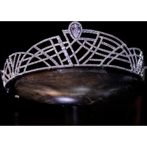 Stunning Princess Full Zircon Brides Crowns Tiaras Crystal Headpieces Wedding Hair Accessories Prom Hair Jewelry Gift