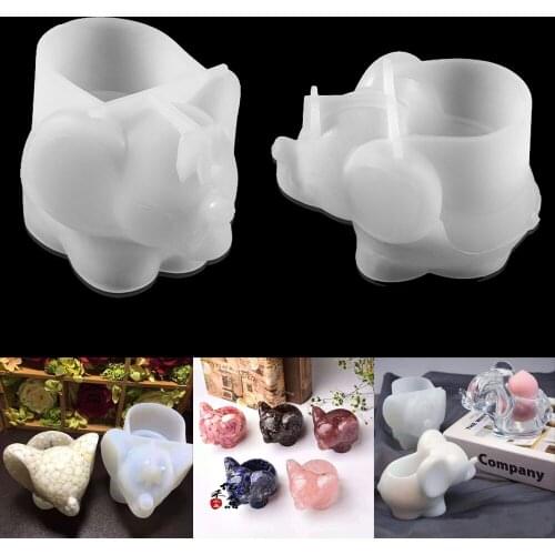 Crystal Silicone Elephant Shape Makeup Storage Mold Storage Box Epoxy Resin Casting Moulds for DIY Jewelry Making Resin Tool