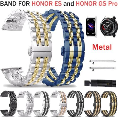 Stainless Steel Strap for HONOR Watch GS Pro Metal Watchband for HONOR Watch ES Bracelet Wist Luxury Band Accessories 20mm 22mm