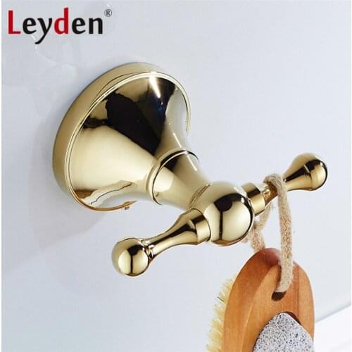 Leyden Luxury Clothes Hook Towel Hook Robe Hook Bathroom Hangings Antique Brass/ Golden/ Chrome Wall Mount Bathroom Accessories