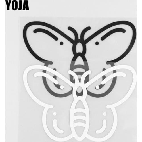 YOJA 12.6×8.4CM Mini Cartoon Butterfly Animals Car Stickers Vinyl Decal Pattern Black/Silver 19C-0223