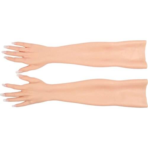 Artificial Silicone Glove Prosthetic Protect Cover Scars Highly Simulated Skin Pattern For Female Hand Injuries Hide