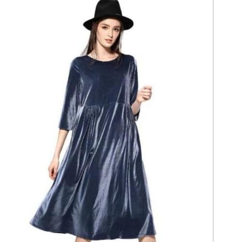 Plus Size M-5XL/6XL/7XL Women Full Dress Velvet Dresses Elegant Formal Party velours Half Sleeve Ladies Dresses Vestidos