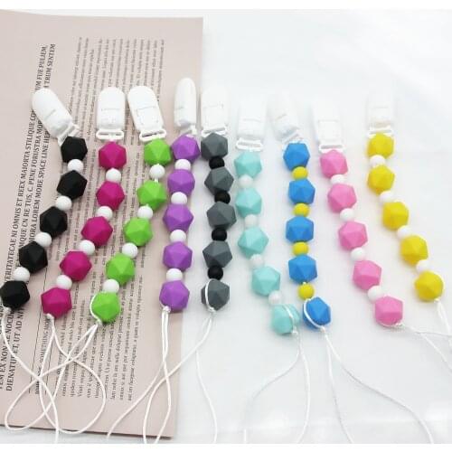 Cute-idea 1set Teether Pendant Chewable Necklace BPA Free Food Grade hedgehog Silicone Bead Baby Teething Pacifier chain diy