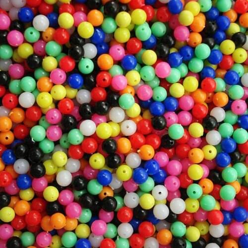 100Pcs 6mm/8mm Round Multicolor Rig Beads Sea Fishing Lure Float Tackles Fishing Floats Beads Bass Bait Fishing Lure Accessories