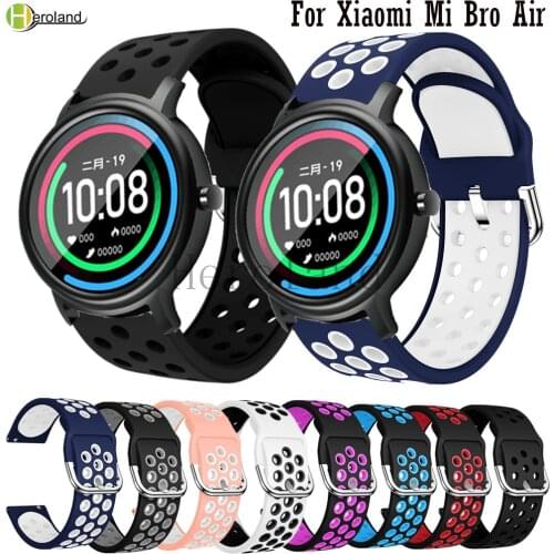 20MM silicone Watchband Strap For Xiaomi MiBro Air / For Realme Watch Smart Accessories wriststrap Quick Release double color