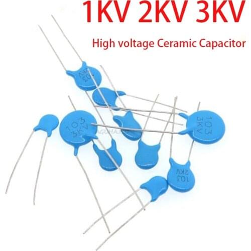 20pcs High voltage Ceramic Capacitor 1KV 2KV 3KV 5PF 30PF 47PF 56PF 100PF 220PF 1NF 2.2NF 3.3NF 4.7NF 10NF 100NF 471 222 223 103