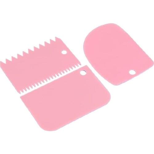 3PCS/Lot Dough Cake Cutter Slicer Spatula for Cake Cream Scraper Pasty Cutters Scraper Irregular Teeth Edge DIY Smoother