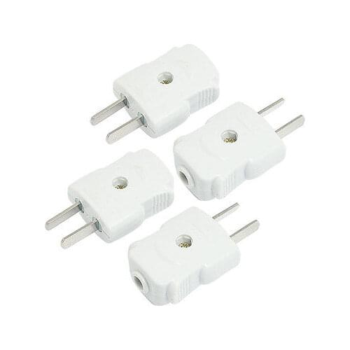 4 Pcs AC 250V 10A Power Cable Connector Electrical 2 Pin US AU Plug White