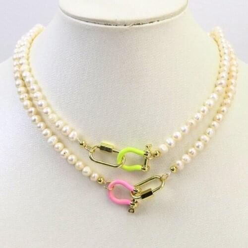 5 Strand Pearls strand U shape clasp necklace Pearls necklace Double clasp Pearls necklace accessories gift for women 51511