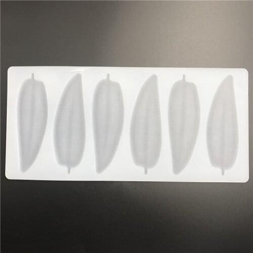 6 Cavity Chocolate Mold Long Leaves Fondant Silicone White Cake Mold Chocolate Insert Cookie Decorating Tools #42