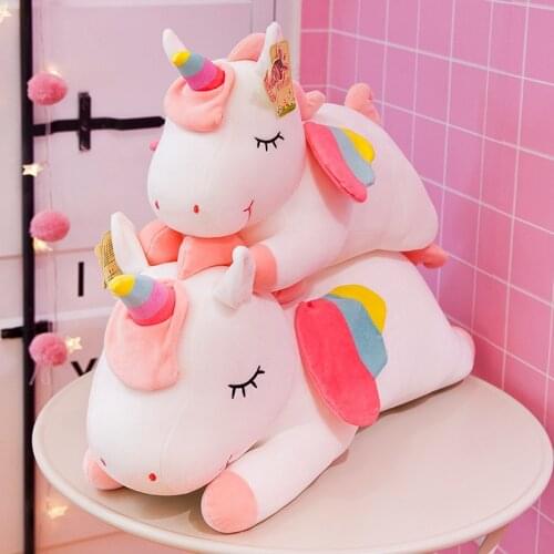 80CM Unicorn Doll Comfortable Pillow Childrens Gift Kawaii Decompression Peluche For Child Birthday Dropshipping