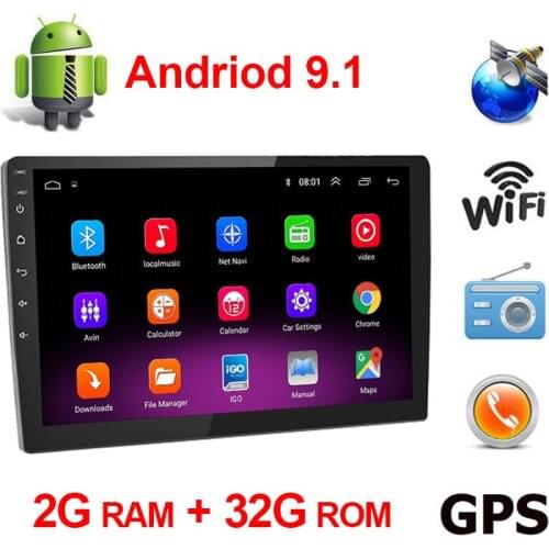 9/ 10.1 Inch Android 9.1 Car Radio Multimedia Player Navigation GPS 2 Din Car Stereo Video Player Autoradio Central FM Universal