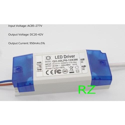 10pcs 6-12x3W 950mA LED Driver 20W 30W 40W DC20-42V High Power LED Powr Supply For Floodlight LED driver
