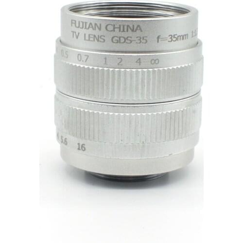 C mount 2/3" CCTV 35mm F1.7 Movie Lens for E NEX-C3 NEX-5 NEX-5C NEX-5N NEX-7 VG10E Silver