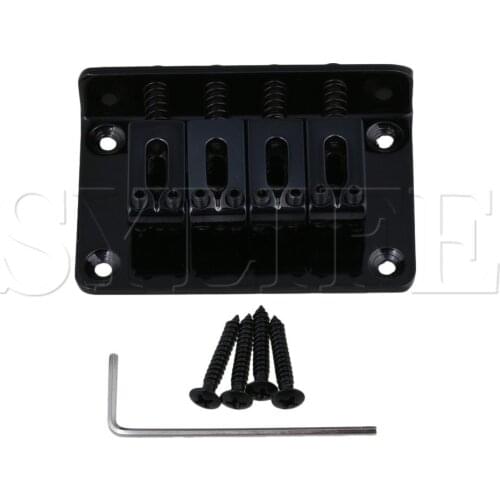 Black 4 String Hardtail Tailpiece Bridge for Electric Ukelele Cigar Box Guitar